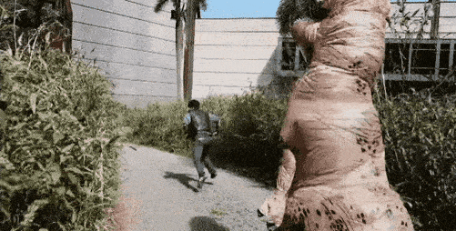 celebratory dinosaur